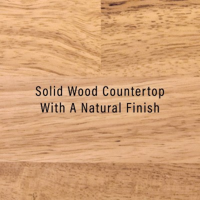 Cambridge Classic White and Natural Wood Full-Size Kitchen Island