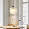 Rennnsan Halvine 9"W 1-Light Globe Textured Glass Modern Glam Dimmable Pendant in Black - 4 of 4