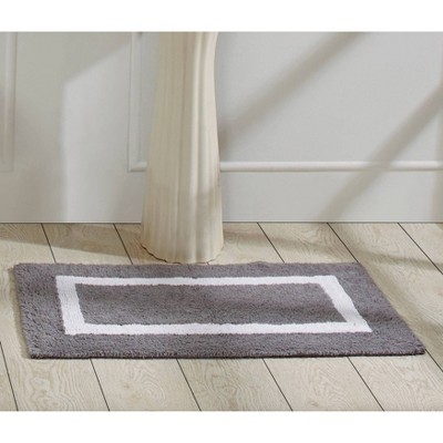 2pc Hotel Collection Bath Rug Set Gray/White - Better Trends