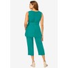 Jessica London Women's Plus Size 2-Piece Linen Capri Set - image 3 of 4