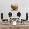 46" Modern Round Dining Table,High Gloss Faux Marble Top,Sturdy Stainless Steel Base for Kitchen and Dining Room - Maison Boucle - 3 of 4