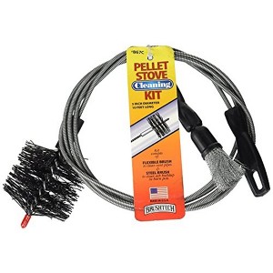 Brushtech Pellet Stove Cleaning Brush Kit, 10-Foot Non-Kinking Spring Brush for 3-Inch Vent Pipes with Bonus Steel Ash Brush, Safe Airflow Maintenance - 1 of 4