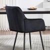 Akoasm Upholstered velvet Kitchen Dinning Chair With Armrests-Black - 3 of 4