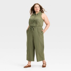 Women's Button-Front Jumpsuit - Universal Thread™ - 1 of 3