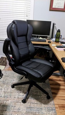 High Back Leather Plus Chair Black - Boss Office Products : Target