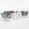 Heynemo 8 Pcs Aluminum Sofa Furniture Sets, Indoor Outdoor Metal Sectional Conversation Sofa Chairs Couch With Cushions - 4 of 4