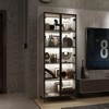Famapy Gray compartments Stone pattern Double door Display Storage cabinet - 2 of 4