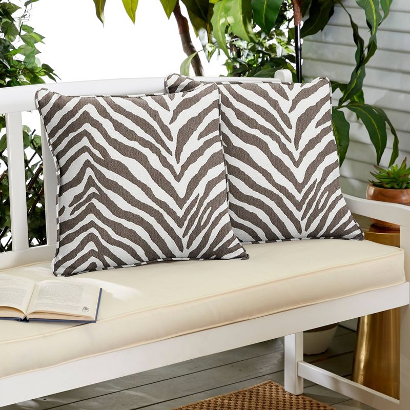 Sunbrella 2pk Indoor/Outdoor Corded Pillow Set Gray Zebra, 2 of 7