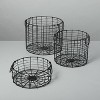 Round Wire Storage Basket with Handles Black - Hearth & Hand™ with Magnolia - image 3 of 3