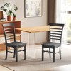 HOMCOM Wooden Dining Chairs Set, Farmhouse Upholstered Kitchen Chairs with Rubber Wood Frame for Living Room, Dining Room - 3 of 4
