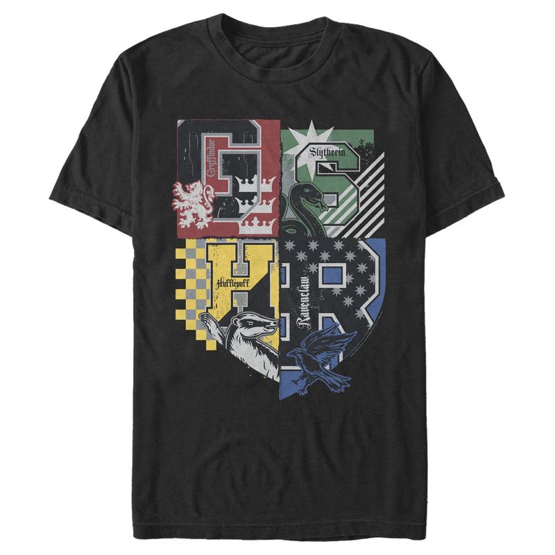 Men's Harry Potter House Crests Shield T-Shirt, 1 of 6