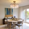 Ludomide 20" Mid Century Gold Crystal Chandelier Ceiling Fan with Light and Remote Control, Caged Chandelier Fandelier for Bedroom - 2 of 4
