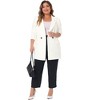 Agnes Orinda Women's Plus Size Long Sleeves Lapel Button with Pockets Office Work Jackets Blazer - 3 of 4
