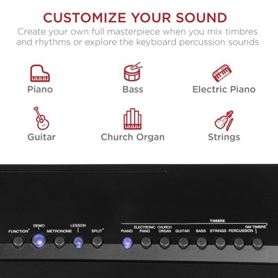 88-Key Black Digital Piano with Stand and Pedal