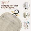 Travel Toiletry Bag, Makeup Bag with Large Capacity, with Hanging Hook, Wide-Open Makeup Cosmetic Bag for Accessories, Shampoo & Toiletries, Beige - 4 of 4