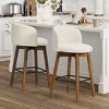 WestinTrends Soho Modern Chenille Upholstered 26" Counter Height Swivel Bar Stools (Set of 2) - 2 of 4