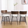 Bekrvio 26" Counter Height Swivel Bar Stools Set of 2/3 - Upholstered Faux Leather, Wood Backs & Metal Legs, Counter Stools for Kitchen Island - 3 of 4