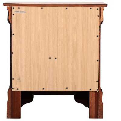 Cherry Wood Louis Philippe 2-Drawer Nightstand