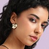 SOHI Women's California Gold Textured Heart Stud Earrings - 3 of 4