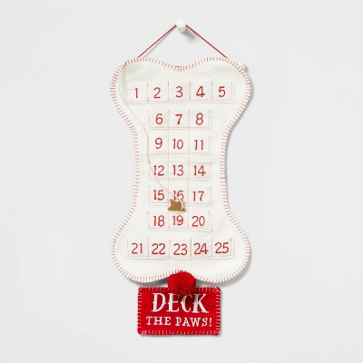 Dog Bone Christmas Advent Calendar Red and Ivory - Wondershop™