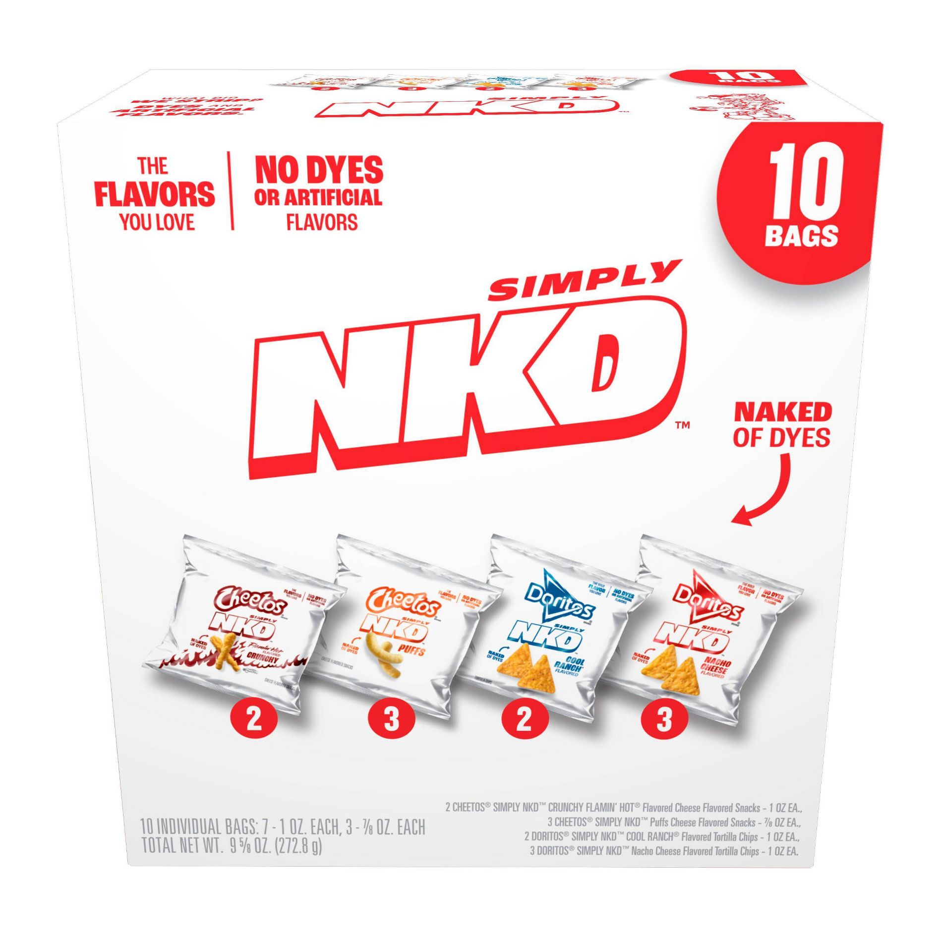 Simply NKD No Dyes Chips Variety Pack - 9.625oz/10ct