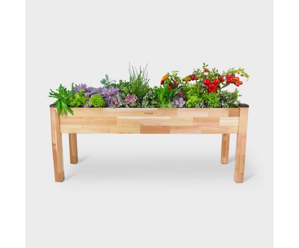 30" Rectangular Elevated Red Cedar Planter Gray - CedarCraft