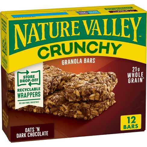 Nature Valley Crunchy Oats &#39;n Dark Chocolate Granola Bars - 6ct : Target