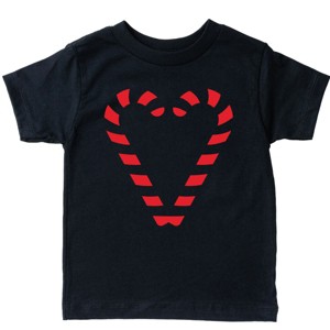 Candy Cane Heart - Youth Short Sleeve Graphic T-Shirt and Toddler Short Sleeve Graphic T-Shirt - 1 of 4