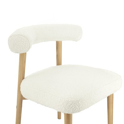 Spara Black Boucle Upholstered Wood Side Chair 23"W x 20.8"D x 28.4"H