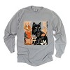 Simply Sage Market Black Cat Fall Leaves Distressed Garment Dyed Long Sleeve - 2 of 4