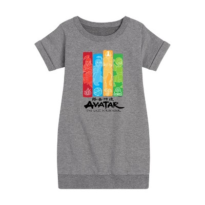 - Avatar: The Last Airbender - Four Nations Graphic Short Sleeve Fleece Dress