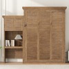 Whisen Queen Size Murphy Bed with Multiple Storage Shelves and Louvered Style Decoration - 4 of 4