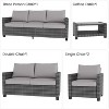 5 Pieces Patio Furniture Sets,Outdoor Sectional Sofa Wicker Conversation Couch for Coffee Table, Rattan Outdoor Furniture Backyards, Gardens - 2 of 4