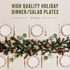 American Atelier Bargello Plates, Set of 6, Holiday Themed Dishes Mistletoe and Holly Berry, Ceramic Dinner/Salad Plates, Dishwasher Safe,10 Inch - 2 of 4