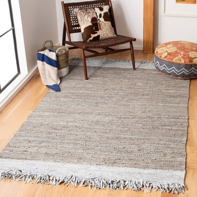 Handmade Vintage Leather 6' x 9' Brown Cowhide Area Rug