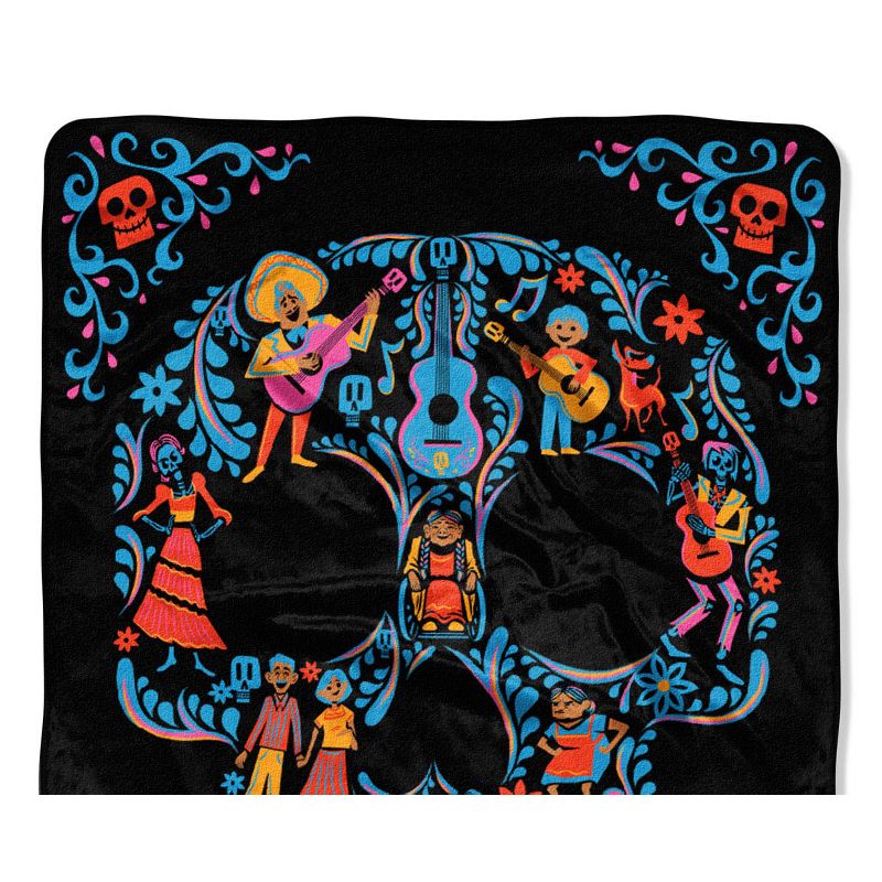 Disney Pixar Coco Family Tree Fleece Super Plush Throw Blanket 46" x 60" (117cm x 152cm) Black, 2 of 4