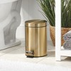 mDesign 3.2 Gallon Round Step Garbage Trash Can, Removable Liner - Soft Brass - 2 of 4
