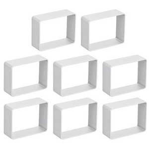 Unique Bargains Metal Rectangle Baking Aluminum Alloy Cookie Cutter 1.9 Inch x 1.5 Inch x 0.67 Inch Silver 8 Pcs - 1 of 4