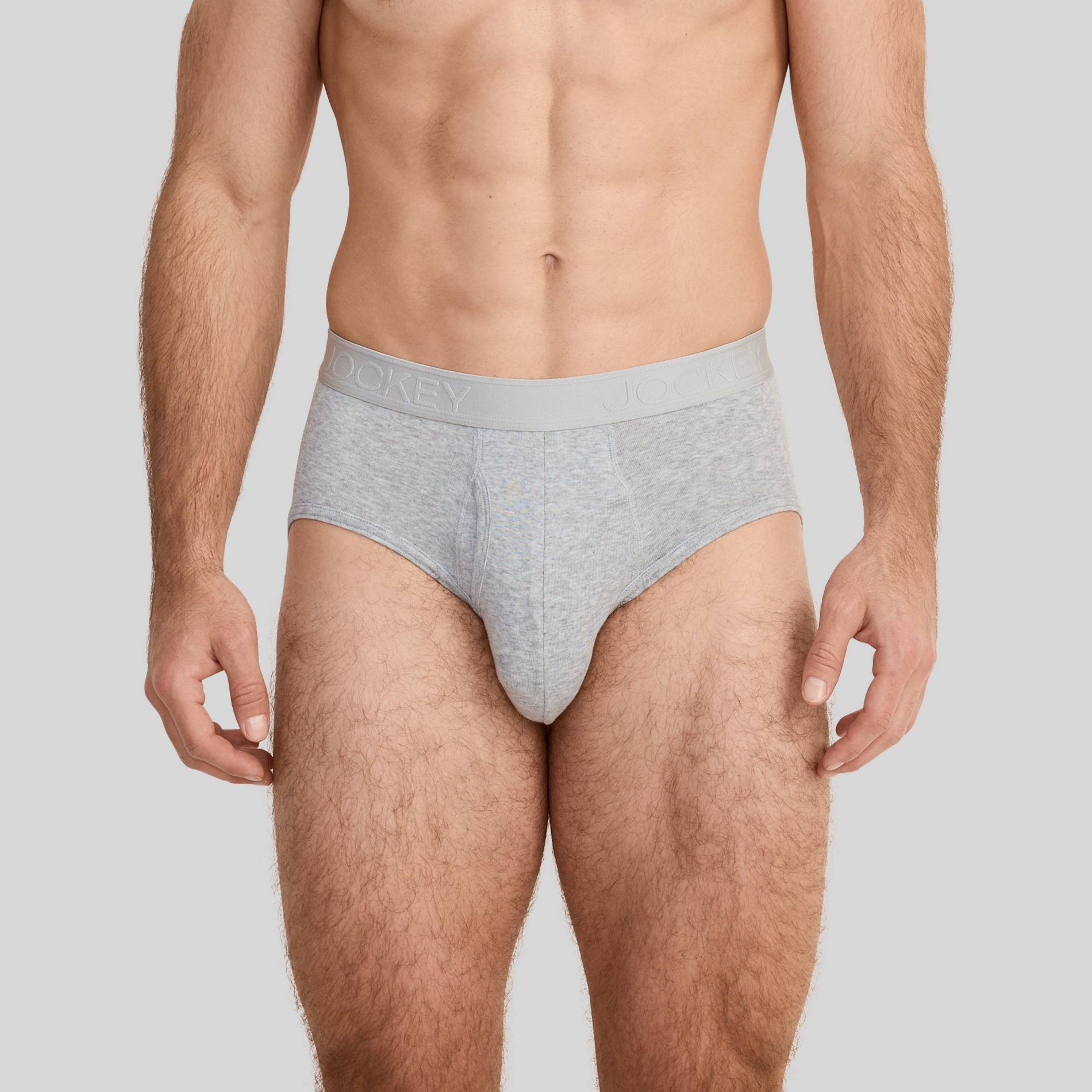 Jockey Generation™ Men's 4pk Lightweight Cotton Briefs - Black/Gray L: Mid Rise, Knit Fabric, Elastic Waistband, Machine Washable