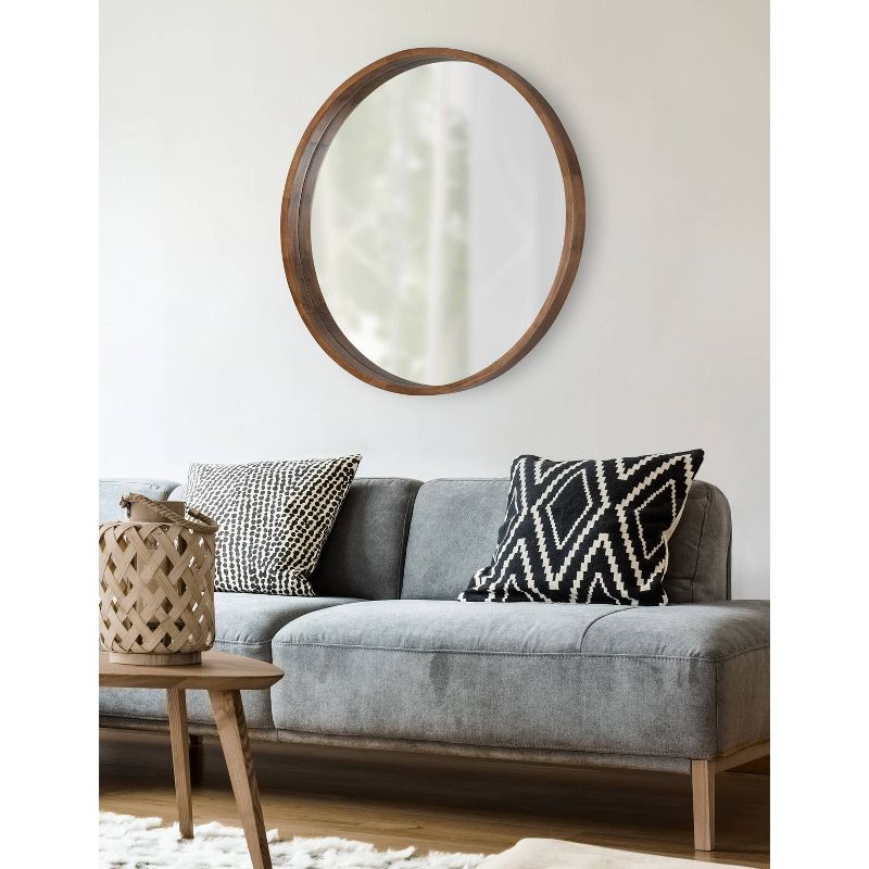 36&#34; Hutton Round Wall Mirror Rustic Brown - Kate &#38; Laurel All Things Decor, 6 of 10