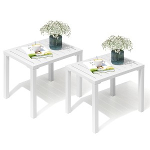 Crestlive Products Outdoor Side Table Aluminum Rectangular Side/End Table, Small Patio Coffee Bistro Table for Outdoor Indoor - 1 of 4
