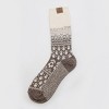 Bearpaw Boot Crew Socks Fairisle & Cable Color 1pk - Black Coffee - 2 of 2