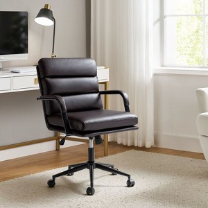 Gregor 360-degree swivel Task Leather Chair  with Tilt Lock and Center Tilt for office | Hulala Home - 1 of 4