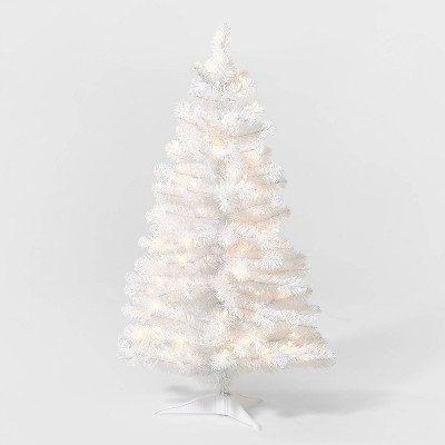 3.5ft Pre-Lit White Alberta Spruce Artificial Tree Clear Lights - Wondershop™