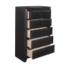 NicBex  5 Drawers Dresser for Bedroom,Black Chest of Drawers with Black Handle,Modern Wood Dressers for Closet,Living Room,Hallway,Black - image 4 of 4