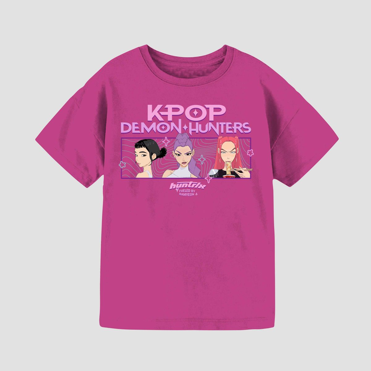 Girls' KPop Demon Hunters "Ramyeon Club" Short Sleeve T-Shirt - Pink - thumbnail 5