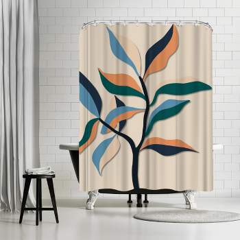 Americanflat 71x74 Floral Shower Curtain by Miho Art Studio