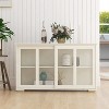 LunaLulinlk Kitchen Storage Stand Cupboard With Glass Door-White - 2 of 4