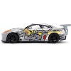 2009 Nissan GT-R (R35) Ben Sopra Brushed Metal with Black & Graphics and Figure "Godzilla" Franchise 1/24 Diecast Model by Jada - 4 of 4