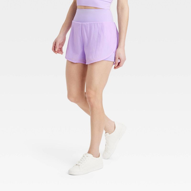 Women's Woven High-Rise 2-in-1 Run Shorts 3" - All In Motion™, 1 of 10